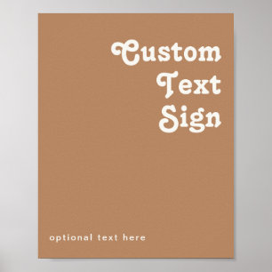 Retro Beach Brown Cards and Gifts Custom Poster