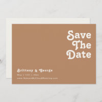 Retro Beach | Brown Horizontal Save The Date