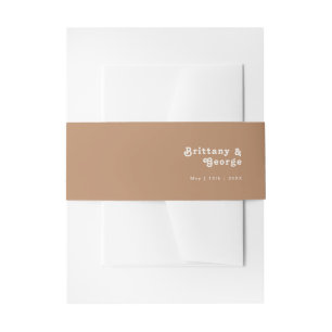 Retro Beach Brown Invitation Belly Band