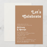 Retro Beach | Brown Let's Celebrate Invitation