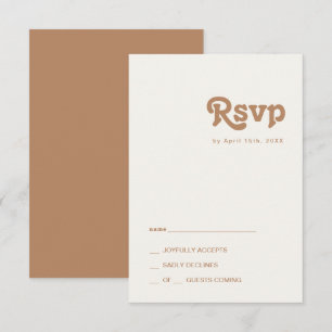 Retro Beach Brown RSVP Card