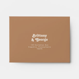 Retro Beach   Brown Self Addressed RSVP Envelope