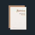 Retro Beach | Brown Wedding Advice Card<br><div class="desc">This retro beach | brown wedding advice card is perfect for your simple vintage, colourful tropical boho summer wedding. Its unique bohemian mid-century font gives this design a classic minimalist groovy hippie vibe. Suppose you're looking for a design that features bright, rustic coastal ocean colours for your creative 70's destination...</div>