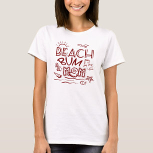 Retro Beach Bum Mum/Mom T-Shirt