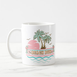 Retro Beach Bum Tropical Theme Palm Trees Coffee Mug