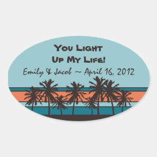 Retro Beach Candle Jar Favour Tags