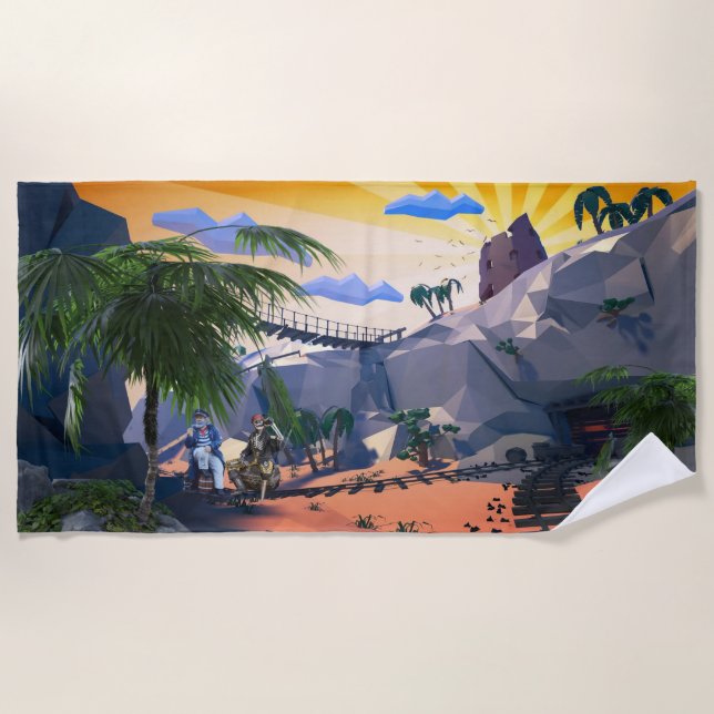Retro Beach Destinations Towel (Front)