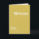 Retro Beach | Gold Folded Wedding Program Programme<br><div class="desc">This retro beach | gold folded wedding program is perfect for your simple vintage, colourful tropical boho summer wedding. Its unique bohemian mid-century font gives this design a classic minimalist groovy hippie vibe. Suppose you're looking for a design that features bright, rustic coastal ocean colours for your creative 70's destination...</div>