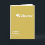 Retro Beach | Gold Folded Wedding Program Programme<br><div class="desc">This retro beach | gold folded wedding program is perfect for your simple vintage, colourful tropical boho summer wedding. Its unique bohemian mid-century font gives this design a classic minimalist groovy hippie vibe. Suppose you're looking for a design that features bright, rustic coastal ocean colours for your creative 70's destination...</div>