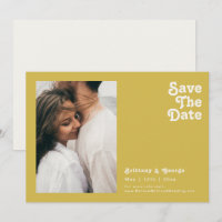 Retro Beach | Gold Photo Horizontal Save The Date
