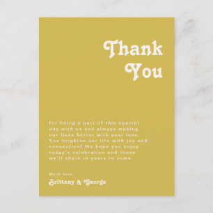 Retro Beach   Gold Table Thank You Card