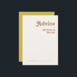 Retro Beach | Gold Wedding Advice Card<br><div class="desc">This retro beach | gold wedding advice card is perfect for your simple vintage, colourful tropical boho summer wedding. Its unique bohemian mid-century font gives this design a classic minimalist groovy hippie vibe. Suppose you're looking for a design that features bright, rustic coastal ocean colours for your creative 70's destination...</div>