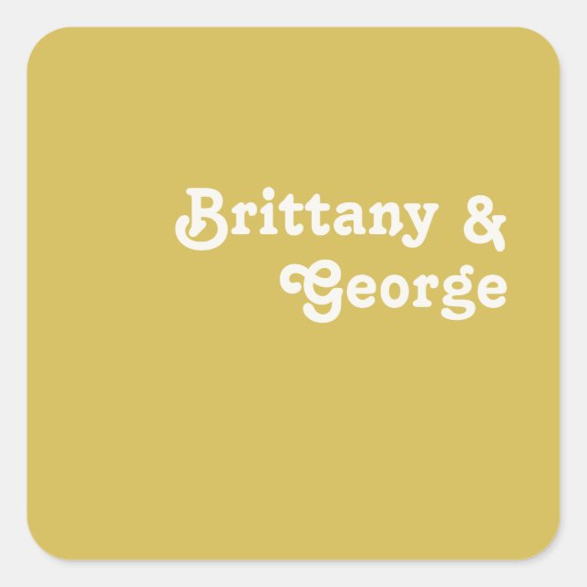 Retro Beach | Gold Wedding Envelope Seals (Front)