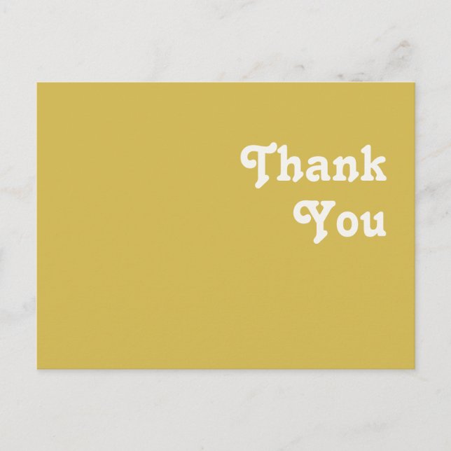Retro Beach | Gold Wedding Thank You Postcard (Front)