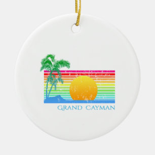 Retro Beach Grand Cayman Ceramic Tree Decoration