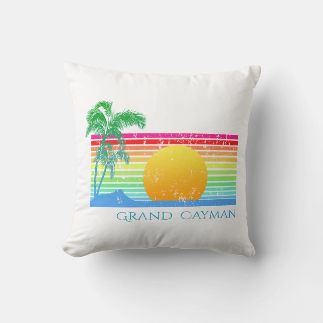 Retro Beach Grand Cayman Cushion (Front)
