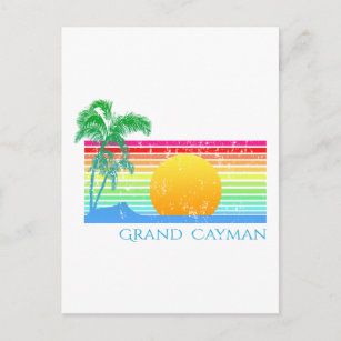 Retro Beach Grand Cayman Postcard