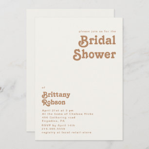 Retro Beach   Ivory Bridal Shower Invitation