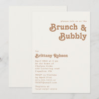 Retro Beach | Ivory Brunch and Bubbly Invitation