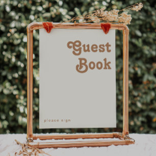 Retro Beach Ivory Guest Book Sign