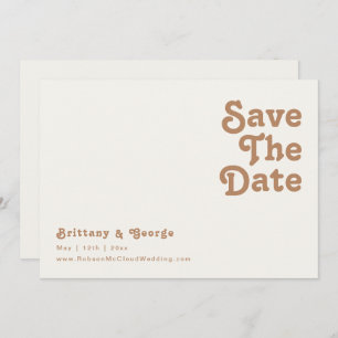 Retro Beach   Ivory Horizontal Save The Date