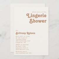 Retro Beach | Ivory Lingerie Shower Invitation
