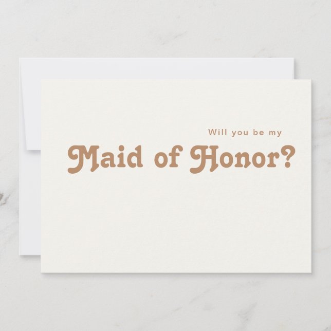 Retro Beach | Ivory Maid of Honour Proposal Card (Front)