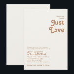 Retro Beach | Ivory Nothing Fancy Wedding Invitation<br><div class="desc">This retro beach | ivory nothing fancy wedding invitation is perfect for your simple vintage, colourful tropical boho summer wedding. Its unique bohemian mid-century font gives this design a classic minimalist groovy hippie vibe. Suppose you're looking for a design that features bright, rustic coastal ocean colours for your creative 70's...</div>