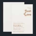 Retro Beach | Ivory Nothing Fancy Wedding Invitation<br><div class="desc">This retro beach | ivory nothing fancy wedding invitation is perfect for your simple vintage, colourful tropical boho summer wedding. Its unique bohemian mid-century font gives this design a classic minimalist groovy hippie vibe. Suppose you're looking for a design that features bright, rustic coastal ocean colours for your creative 70's...</div>