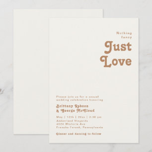 Retro Beach Ivory Nothing Fancy Wedding Invitation
