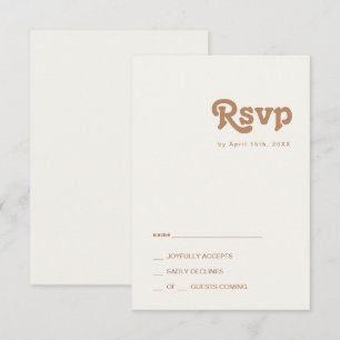 Retro Beach   Ivory RSVP Card
