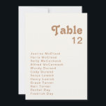 Retro Beach | Ivory Table Number Chart<br><div class="desc">This retro beach | ivory table number chart is perfect for your simple vintage, colourful tropical boho summer wedding. Its unique bohemian mid-century font gives this design a classic minimalist groovy hippie vibe. Suppose you're looking for a design that features bright, rustic coastal ocean colours for your creative 70's destination...</div>