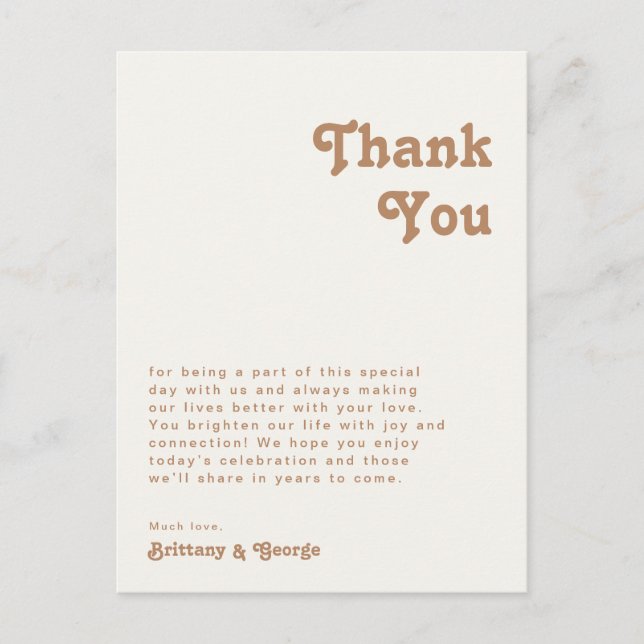 Retro Beach | Ivory Table Thank You Card (Front)