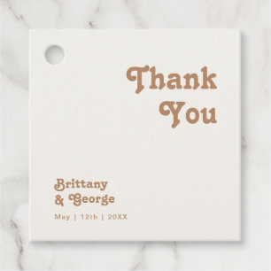 Retro Beach Ivory Thank You Favour Tags