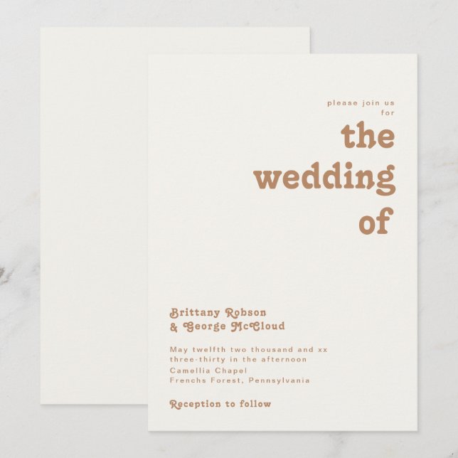 Retro Beach | Ivory The Wedding Of Invitation (Front/Back)
