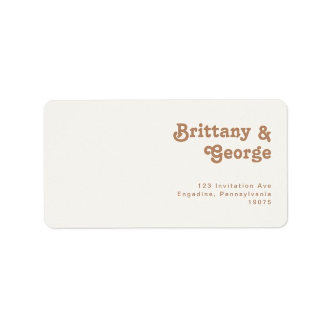 Retro Beach | Ivory Wedding RSVP Return Address Label (Front)