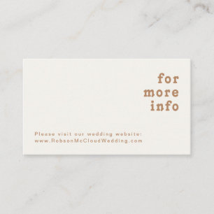 Retro Beach Ivory Wedding Website Enclosure Card