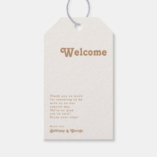Retro Beach   Ivory Wedding Welcome Gift Tags