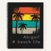 Retro Beach Life, Black Silhouette