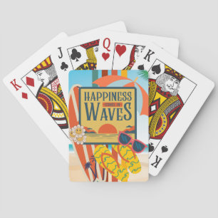 Retro beach life playing cards