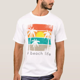 Retro Beach Life, White Silhouette T-Shirt