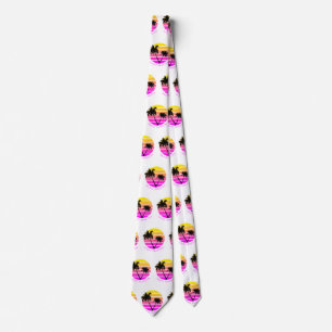 Retro Beach Palm Trees Saint Martin Tie