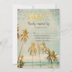 Retro Beach Palms RSVP Invitation