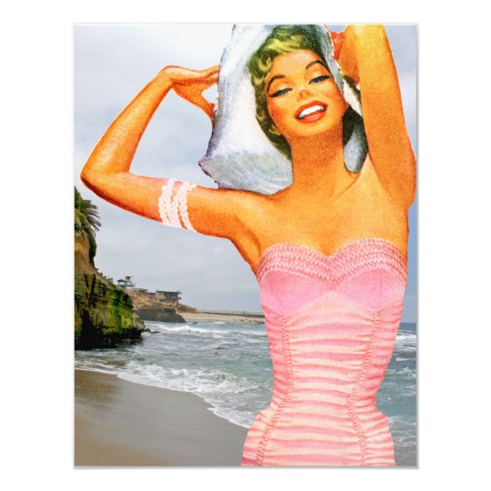 Retro Beach Party Card