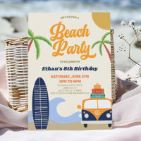 Retro Beach Party Surf Board Birthday Party
