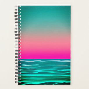 retro beach planner spiral notebook