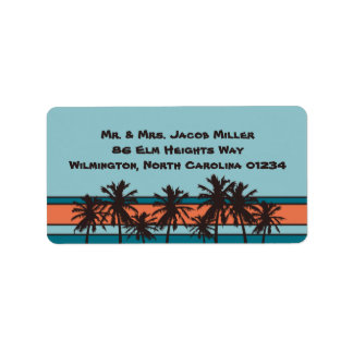 Retro Beach Return Address Labels