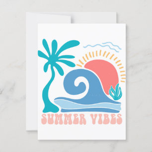 Retro Beach Sun Postcard - "Summer Vibes"