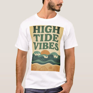 Retro Beach Sunset Surf Scene T-Shirt