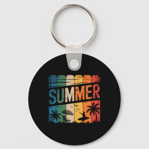 Retro Beach Surfing Surfboard Vintage Surfboarder Key Ring